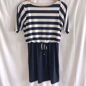 Striped navy blue dress
